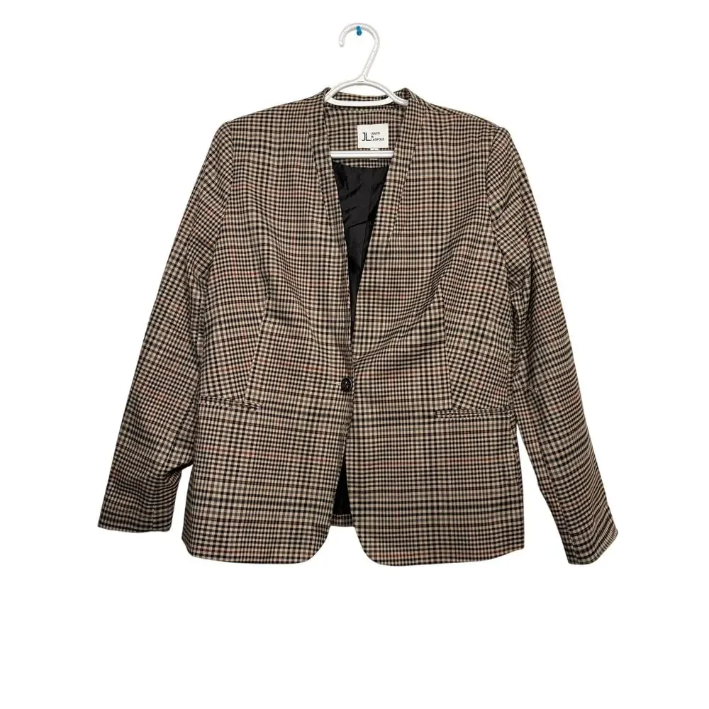 Jules & Leopold gingham blazer womens‎ 8 academia preppy career business office